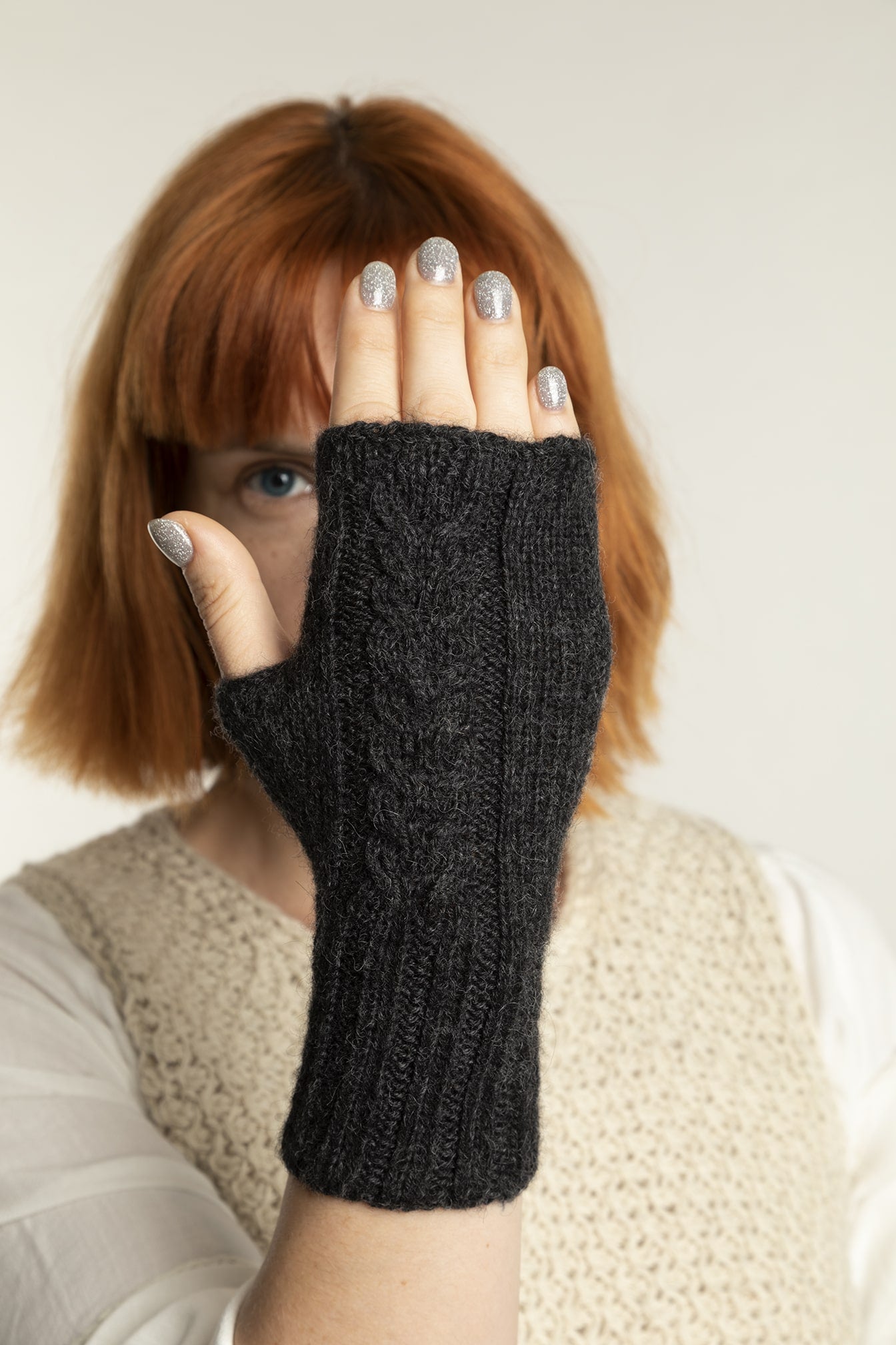 Handschuhe Rene Breit aus Baby Alpaka Wolle
