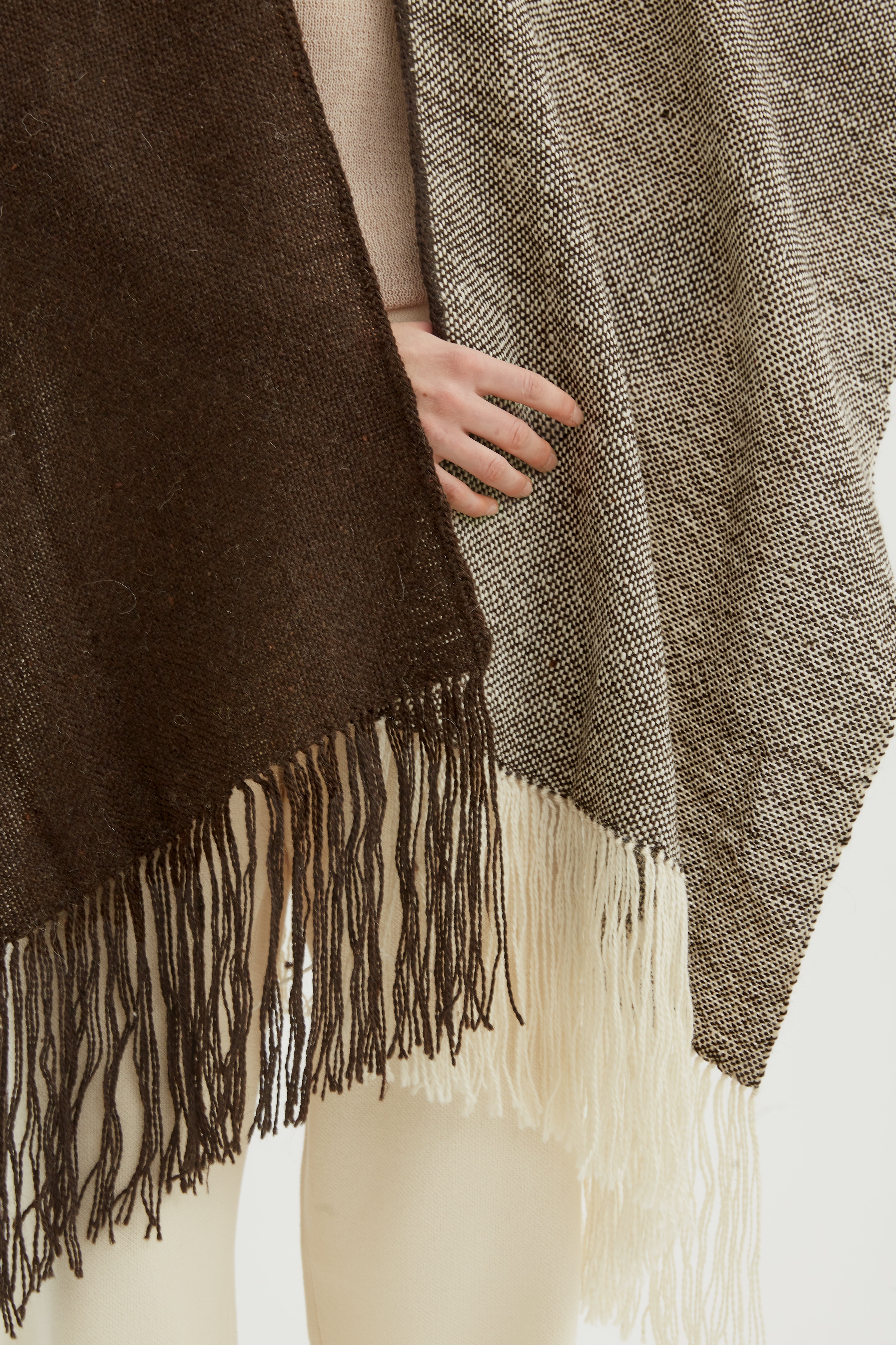 Llama wool poncho handwoven