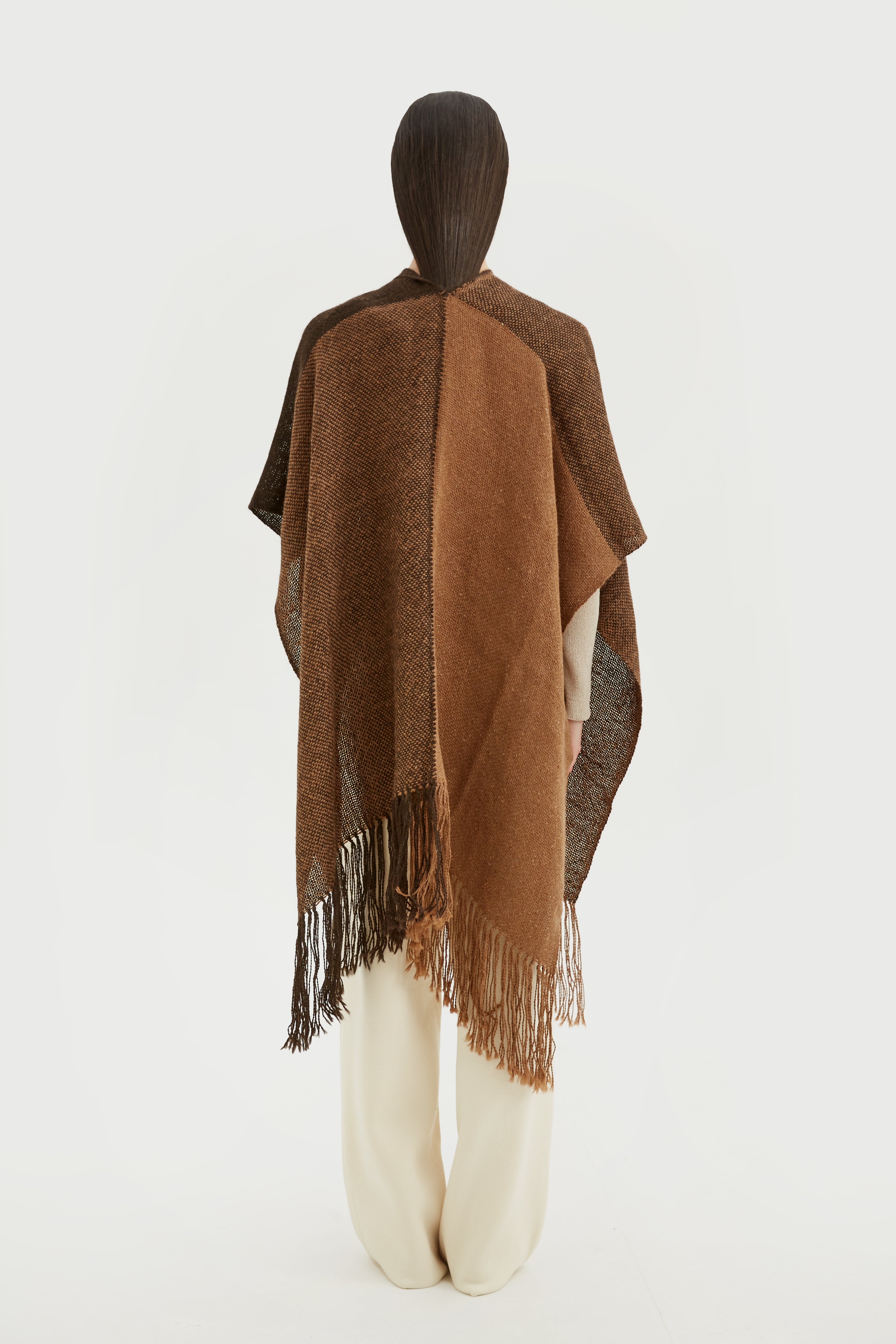 Llama wool poncho handwoven